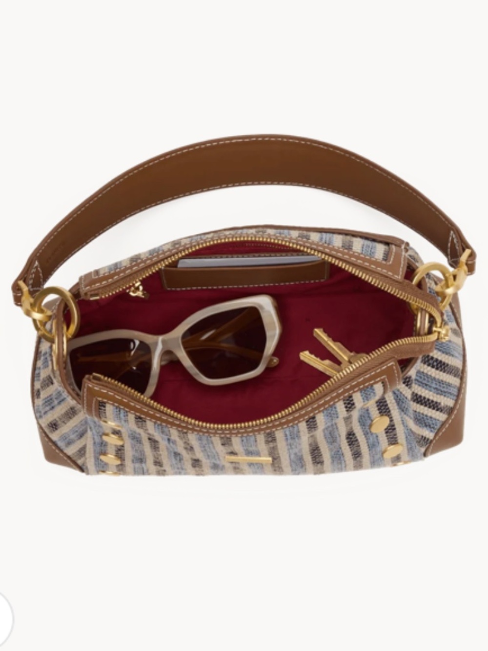Hammitt Bryant Cabana Blue Crossbody w/Brushed Gold Accents - NEW w/tags- Ltd Ed - Picture 5 of 9